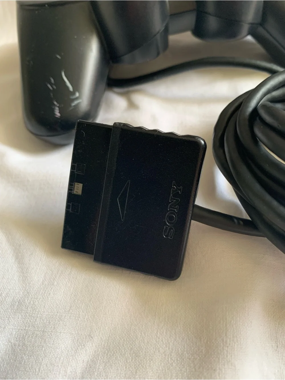 Sony Black PS2 DualShock Controller with Black Power Adapter and Cables
